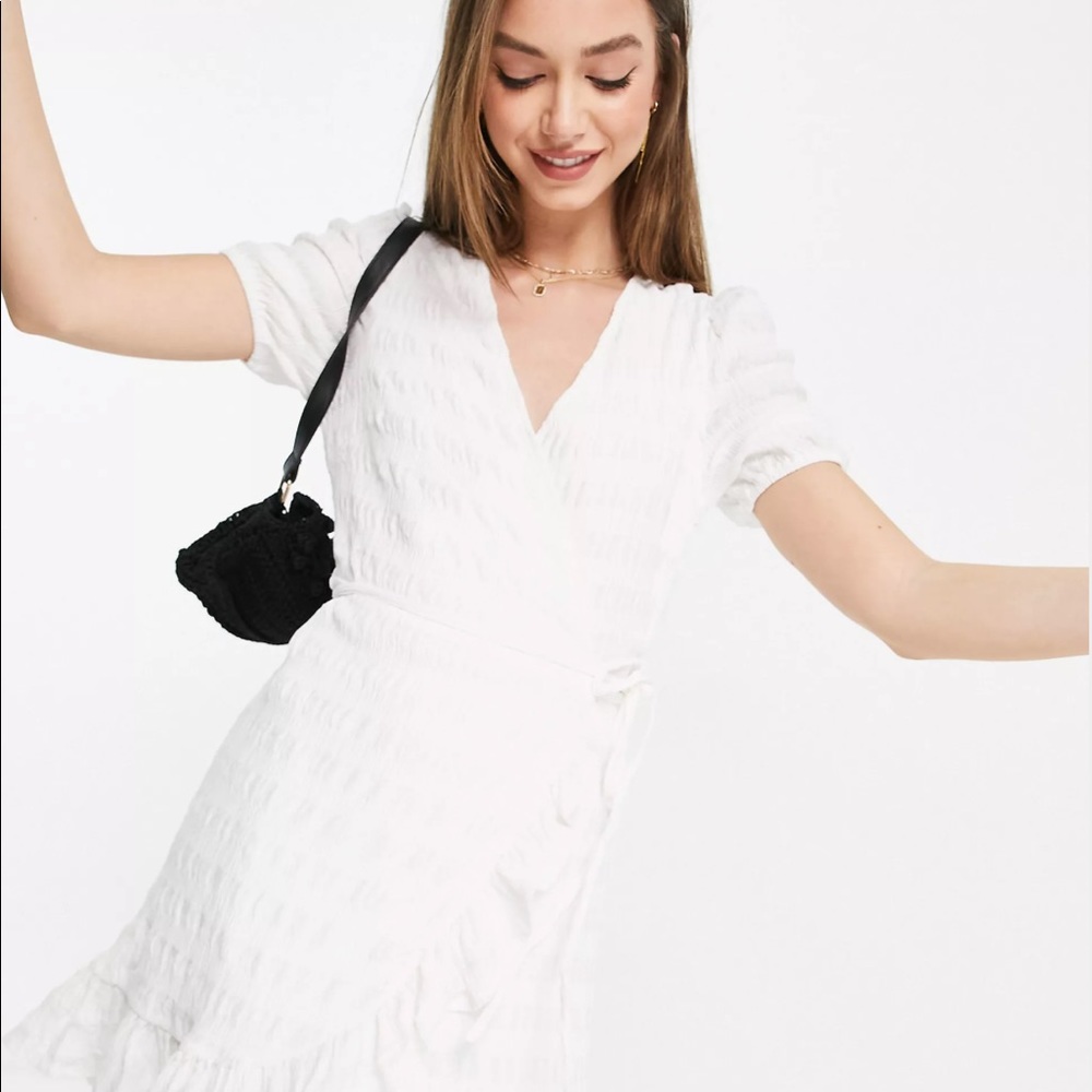 Mango Wrap Summer Dress in White
